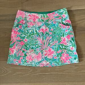 Lilly Pulitzer Luxletic Maryana Skort Small Leaf It Wild Golf UPF 50